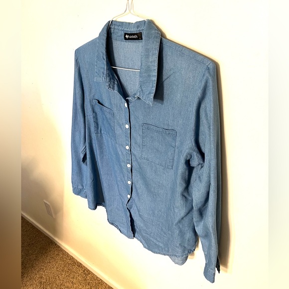 Fuinloth size L blue button down shirt. EUC. - Picture 4 of 10
